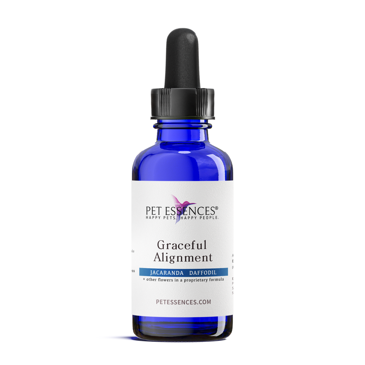Pet Essences Graceful Alignment Formula, flower essence bottle for dogs and cats, front label