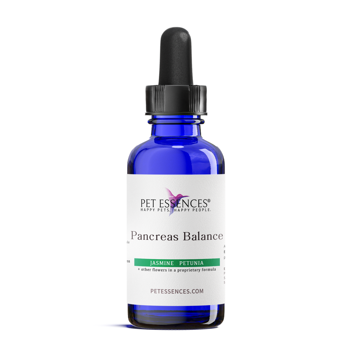 Pet Essences Pancreas Balance Formula, flower essence bottle for dogs and cats, front label